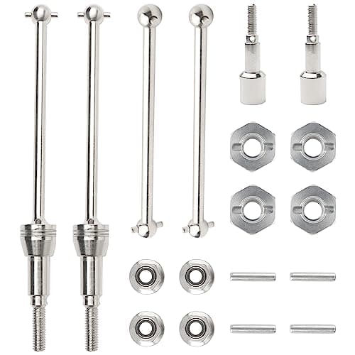 GDOOL 90205 90206 Metal Front Universal Drive Shafts 90207 Metal Rear Wheel Shafts Spare Parts for 112 Bruhless Brushed 901A 903A 905A HM124 RC Car Trucks