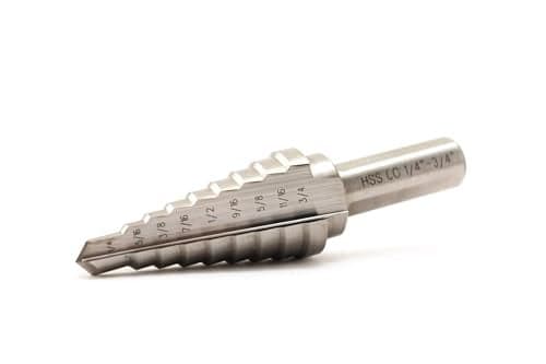 TEMO M35 Cobalt Double Flute Step Drill, 9 Size 1/4 Inch To 3/4 Inch, 3/8 Inch Shank