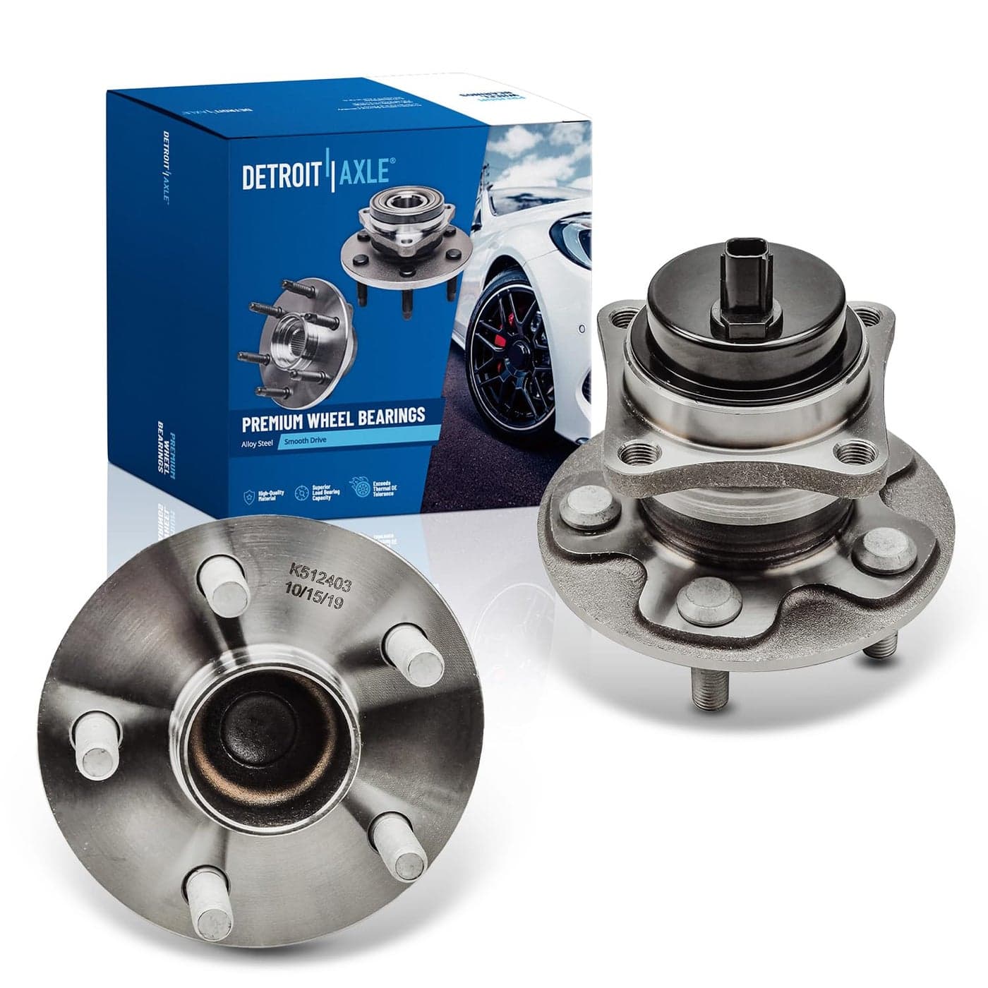 Detroit Axle Rear 2pc Wheel Bearing Hubs for Toyota 20092019 Corolla 20092014 Matrix 20092010 Pontiac Vibe 2 Wheel Bearing Hubs Assembly Replacement Bearing hubs