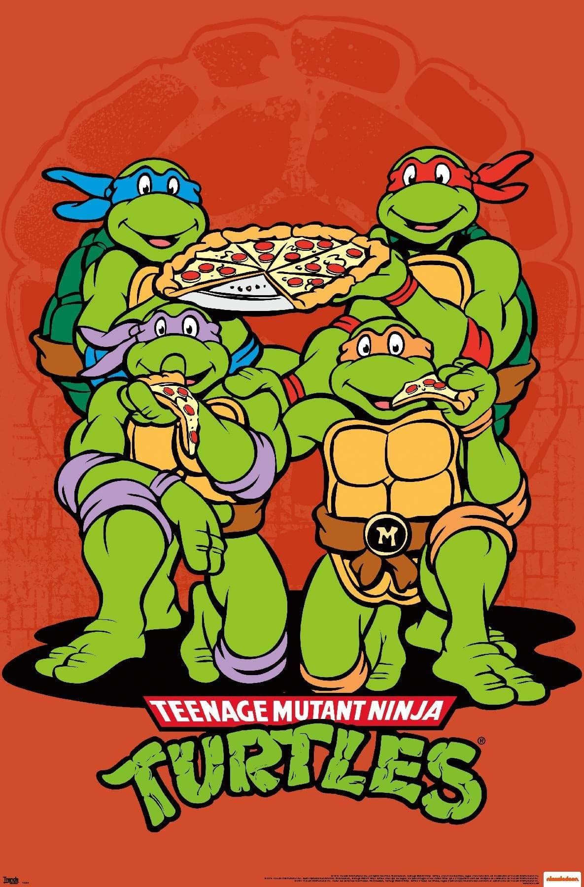 Trends International Wall Poster Teenage Mutant Ninja Turtles-Pizza, 22.375" x 34"