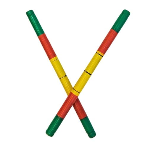 Kaku Fancy Dresses Wooden Dandiya for Navratri Garba Dance - Multicolour, 15 Inch (Colored Dandiya, 1 Pair)