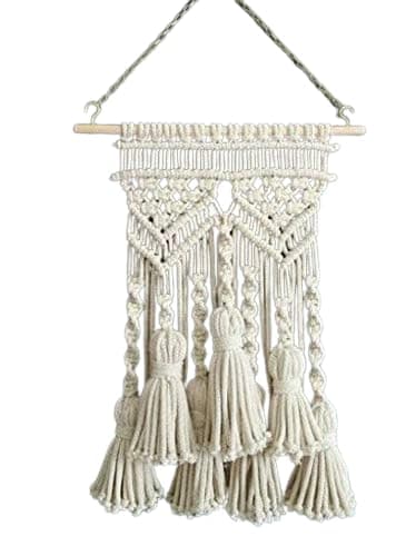 HAWAMAHAL Macrame wall hanging and boho wall decor for an apartment dorm room baby room bedroom and nursery above bed walls 9X12 OffWhite 05
