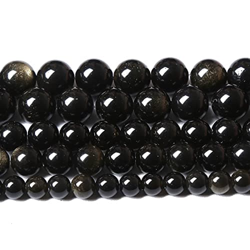6MM 60PCS Natural Stone Golden Obsidian Loose Spacer Beads for Jewelry Making DIY Bracelet