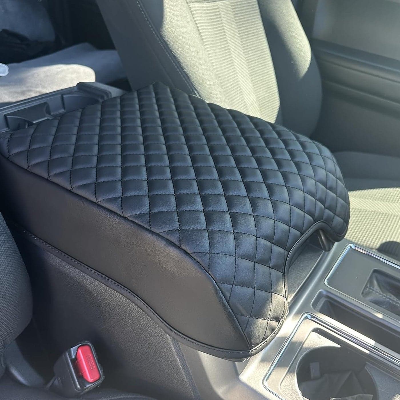 Zxiaochun Center Console Cover for Ford F150 20152020 F250 F350 F450 20172022 and Expedition 20182024 Leather Arm Rest Box Lid Middle Console Cover Armrest Box Protective CoverBucket Seat Only
