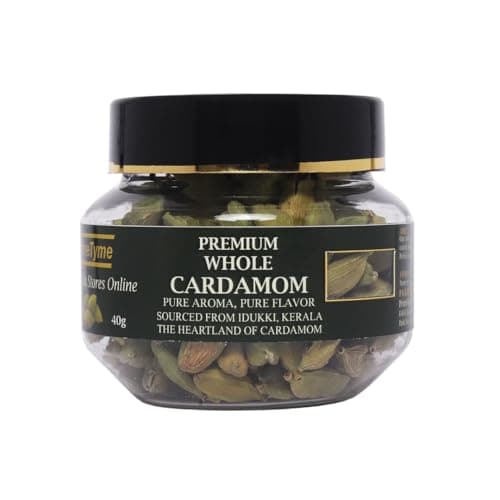 PrimeTyme 8mm+ Bold Green Cardamom 40g | Premium Whole Elaichi Dana Pods from Idukki Kerala | Intense Aroma & Sun-Dried Quality | Ideal for Biryani, Kheer & Gourmet Recipes