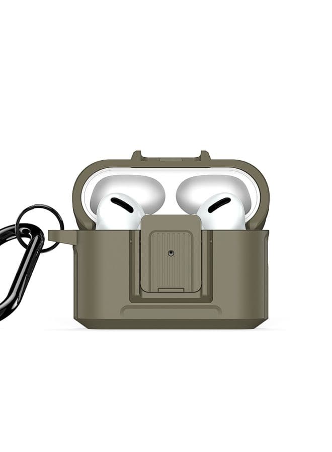 Case Cover For AirPods Pro DUX DUCIS PECH Series Earbuds Box Protective Case Army Green
