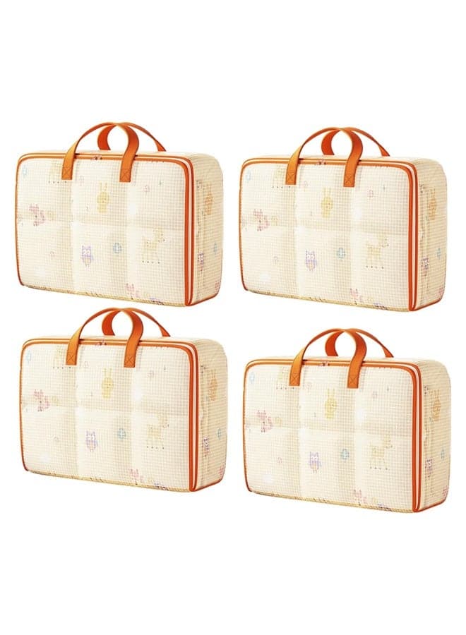 4 Pack Moving Bags, Large Clear Storage Bags with Zippers & Handles, Collapsible Heavy Duty Storage Bags,Waterproof, Moisture-proof, Sturdy and Durablefor,Organized Storage of Clothing, Toys, Bedding and Moving Supplies,60*25*50cm
