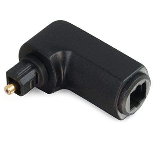 C2G Optical Audio Cable Adapter, 90 Degree, Black, Universal Compatibility, Gold-Plated Connectors, 1 Count, 40016
