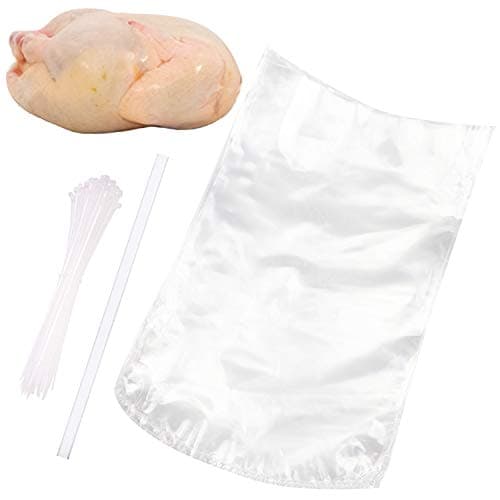 Poultry Shrink Bags30 Pack 13x18Inches Clear Poultry Heat Shrink Wrap Freezer With 30 Zip Tiesa Silicone Straw for ChickensRabbits