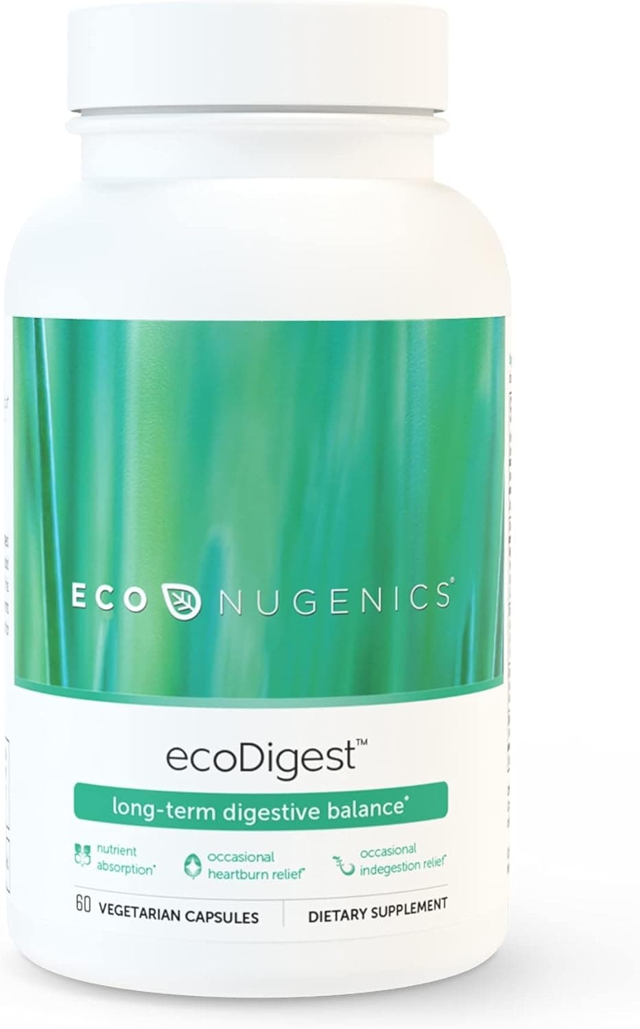 EcoNugenics EcoDigest Digestive Health Supplement 60 Capsules Digestive Support Herbs Medicinal Mushrooms Enzymes