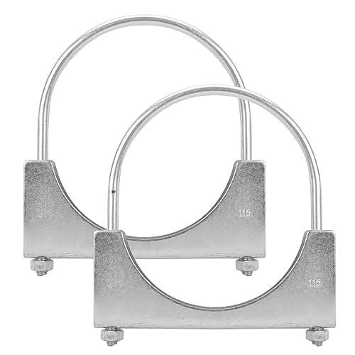 GESEXI 45 Ushaped Exhaust Pipe Clamp Mild Steel Muffler Exhaust Clamps with AntiRust Coat Pack of 2