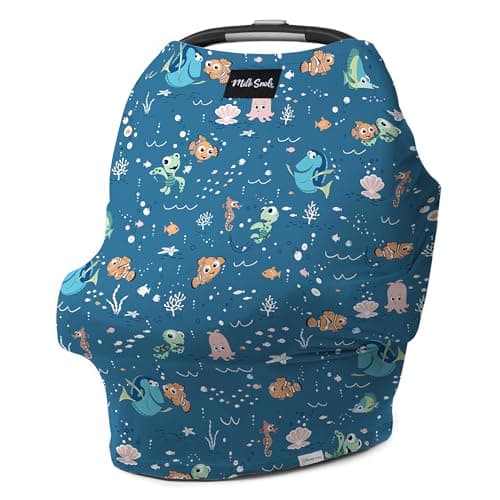 Milk Snob Original Disney Pixar 5in1 Baby Cover Breastfeeding Car Seat Carrier Stroller High Chair Shopping Cart Canopy Baby Shower Gender Neutral Gifts Nursing Top Finding Nemo