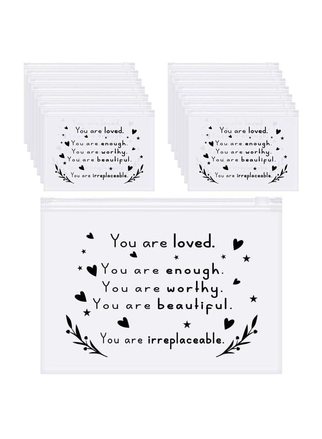 60 Pcs Inspirational Makeup Bags Bulk Gifts You Are Braver Awesome Eva Makeup Bags Cosmetic Toiletry Bags with Zipper Encouragement Birthday Gifts for Women Friends (You Are Loved)