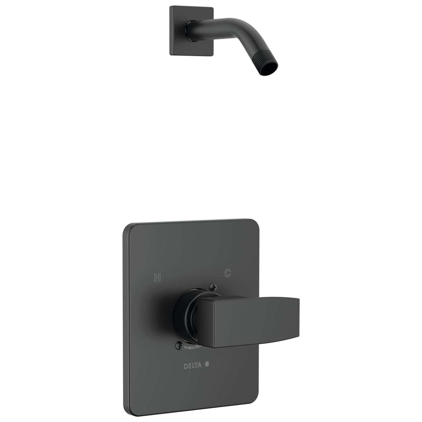 Delta T14267LHDPP Modern Shower Only Trim Package Less Shower Head Matte Black
