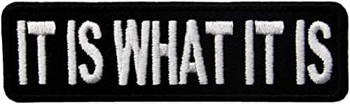 It is What It is Biker Patch Motorcycle Vest MC Club Tactical Morale Embroidered Patch IronOnSewOn for Jacket Jeans Backpack