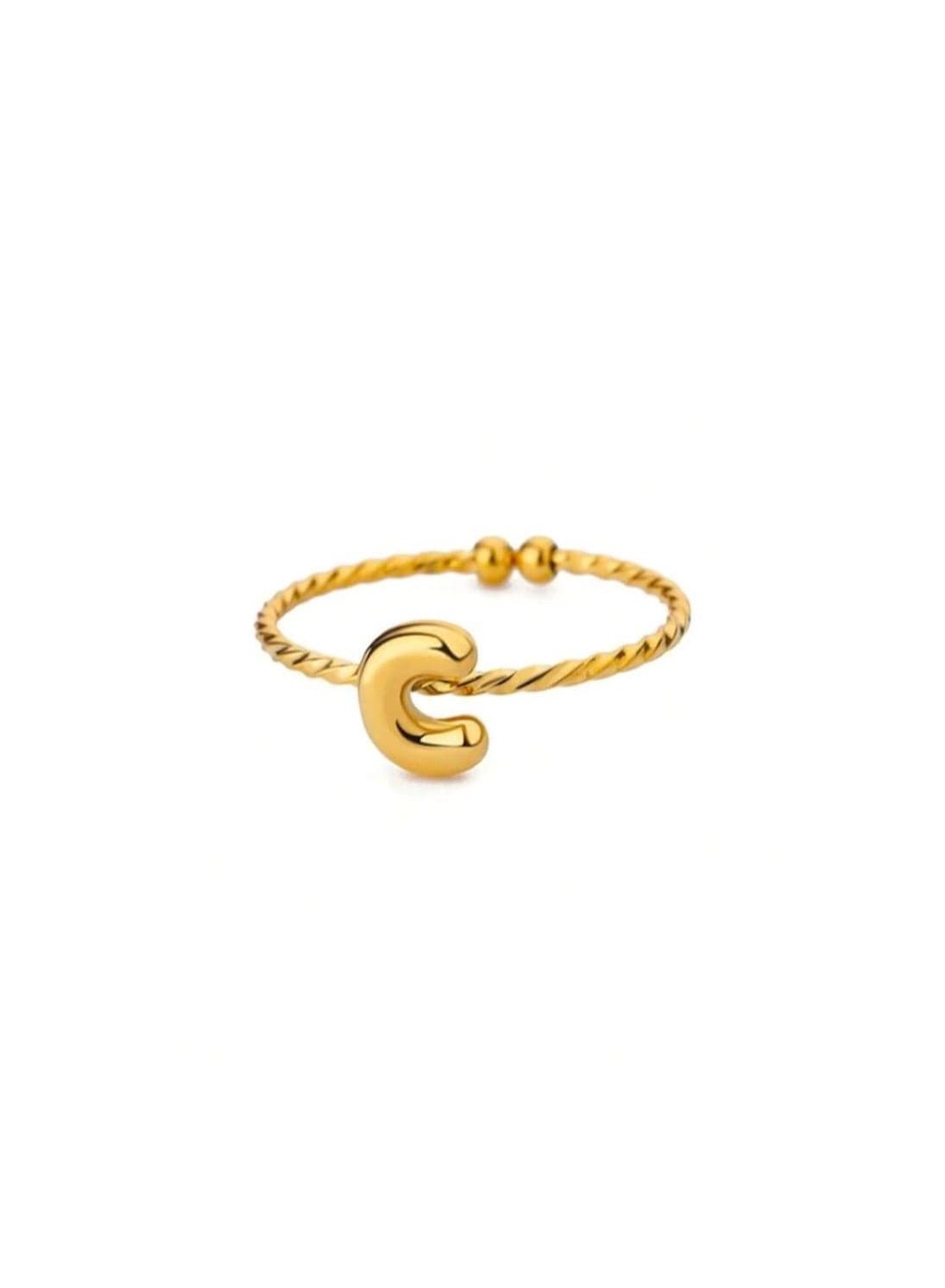 Stainless Steel Gold Plated Ring For Women One Size