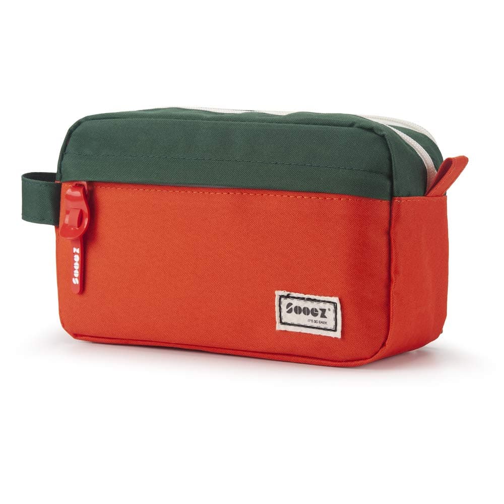 Sooez High Capacity Pencil Case Big Pencil Bag Pouch Box Organizer Pen Case Portable Journaling Supplies with Easy Grip Handle Loop Aesthetic Supply for Girls Adults Orange