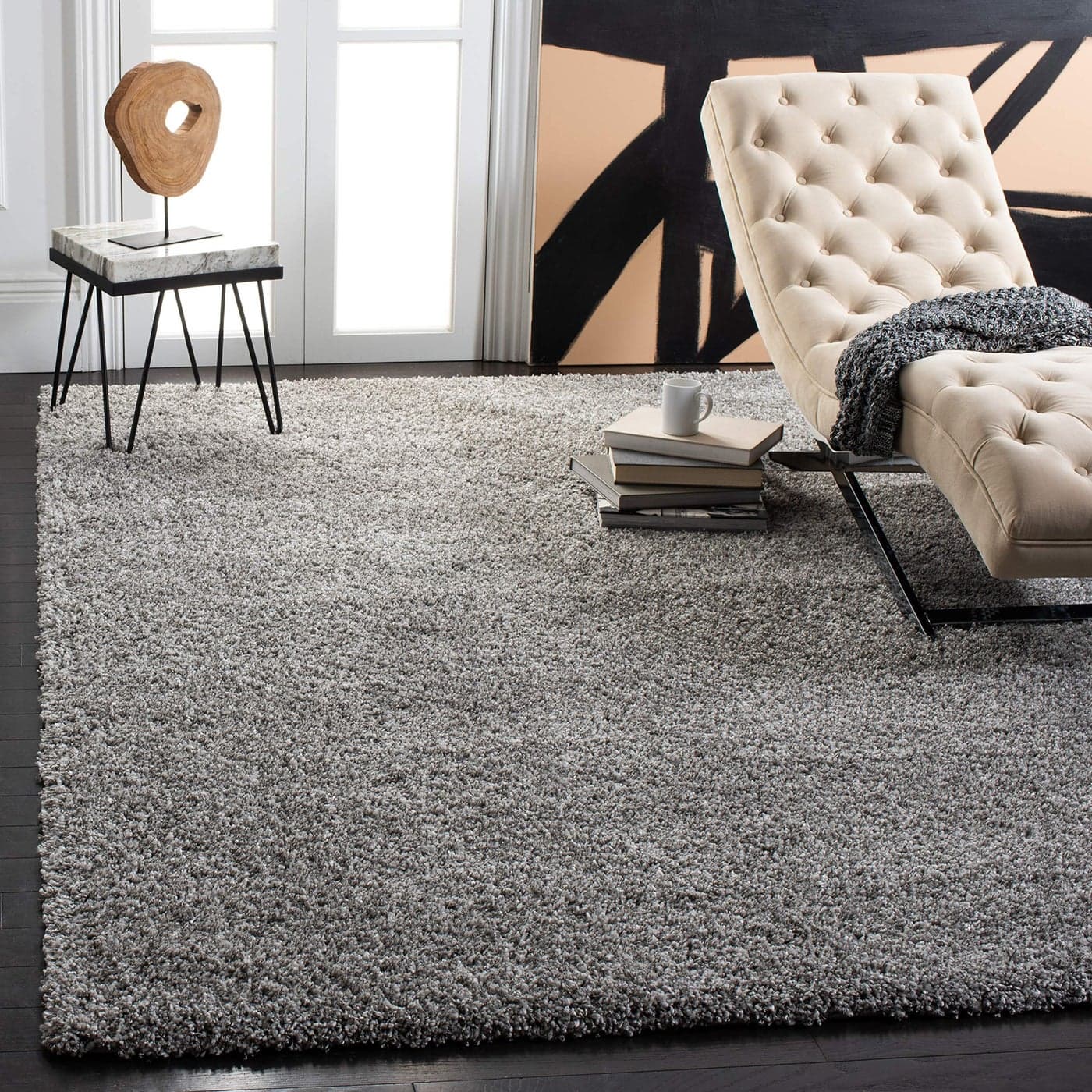 SAFAVIEH California Shag Collection Area Rug 67 x 96 Silver NonShedding Easy Care 2inch Thick Ideal for High Traffic Areas in Living Room Bedroom SG1517575