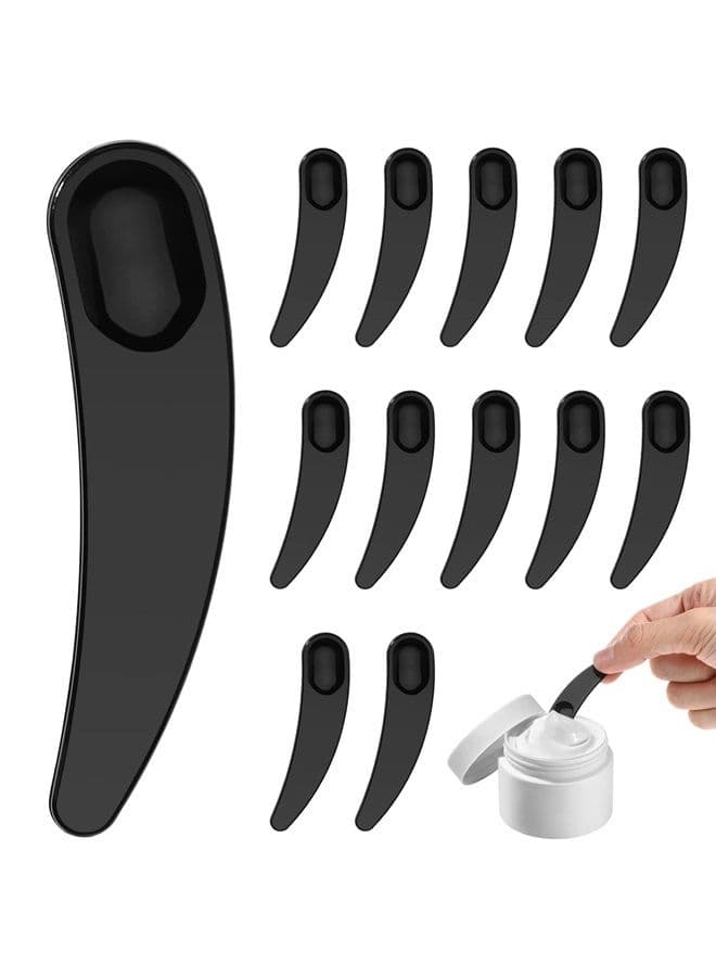 50Pcs Mini Disposable Makeup Spatulas,Facial Cream Mask Spoon Cosmetic Plastic Spatulas Scoops Mask Tip Spatulas (Black)