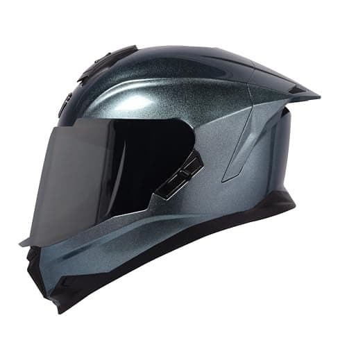 Steelbird SBH-57 Fighter ISI and DOT Certified Full Face Helmet for Men and Women with Inner Chrome Sun Shield (Large 600 MM, Glossy Steelbird Sparkling Skies)