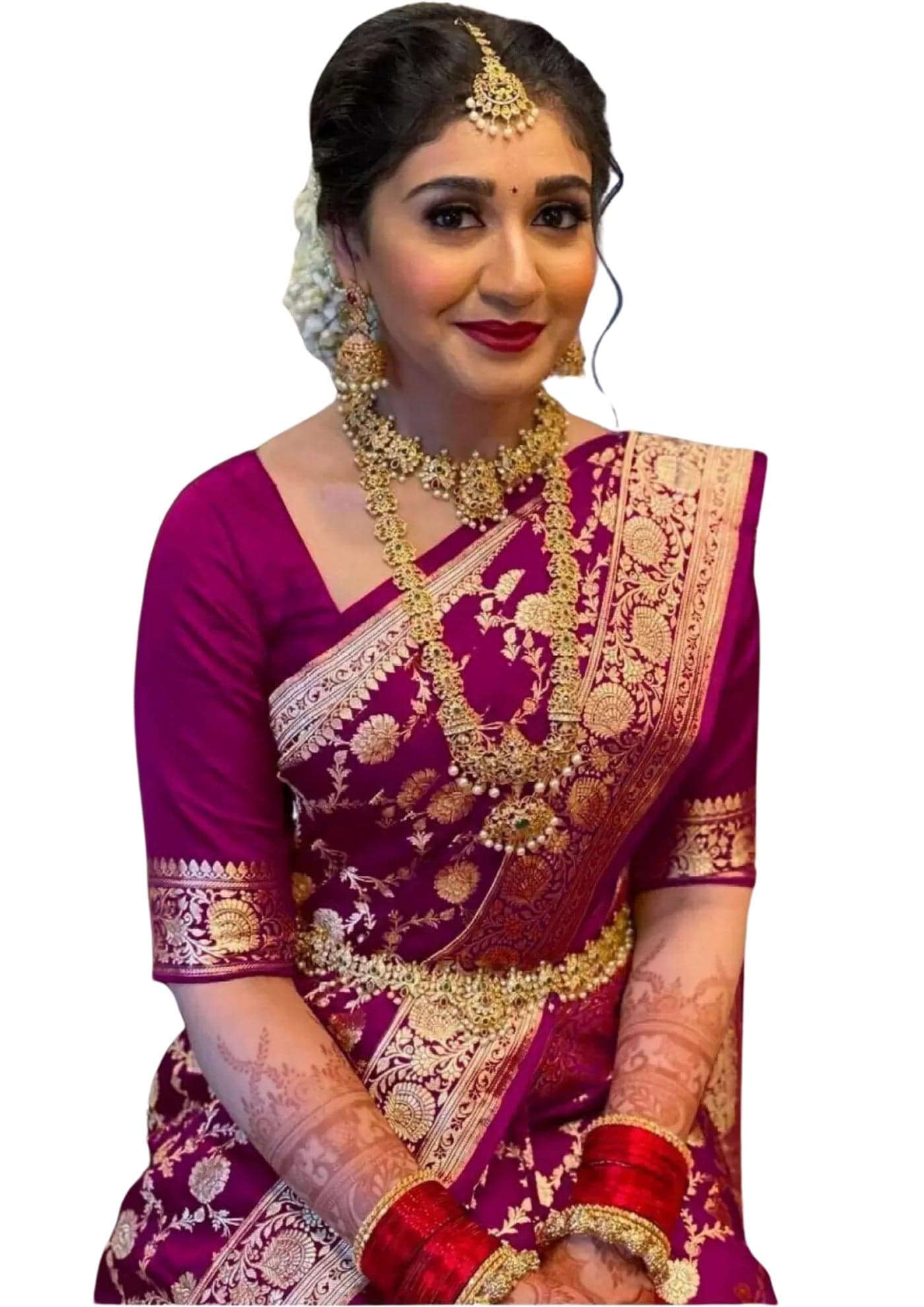 C J Enterprise Women's Pure Soft Kanjivaram Silk Saree Banarasi Design Wear kanchipuram Pattu Sarees Latest Party Cotton Sari With Blouse Piece for Wedding sadi new ladies 2023 2024 (Pari164 Purple)
