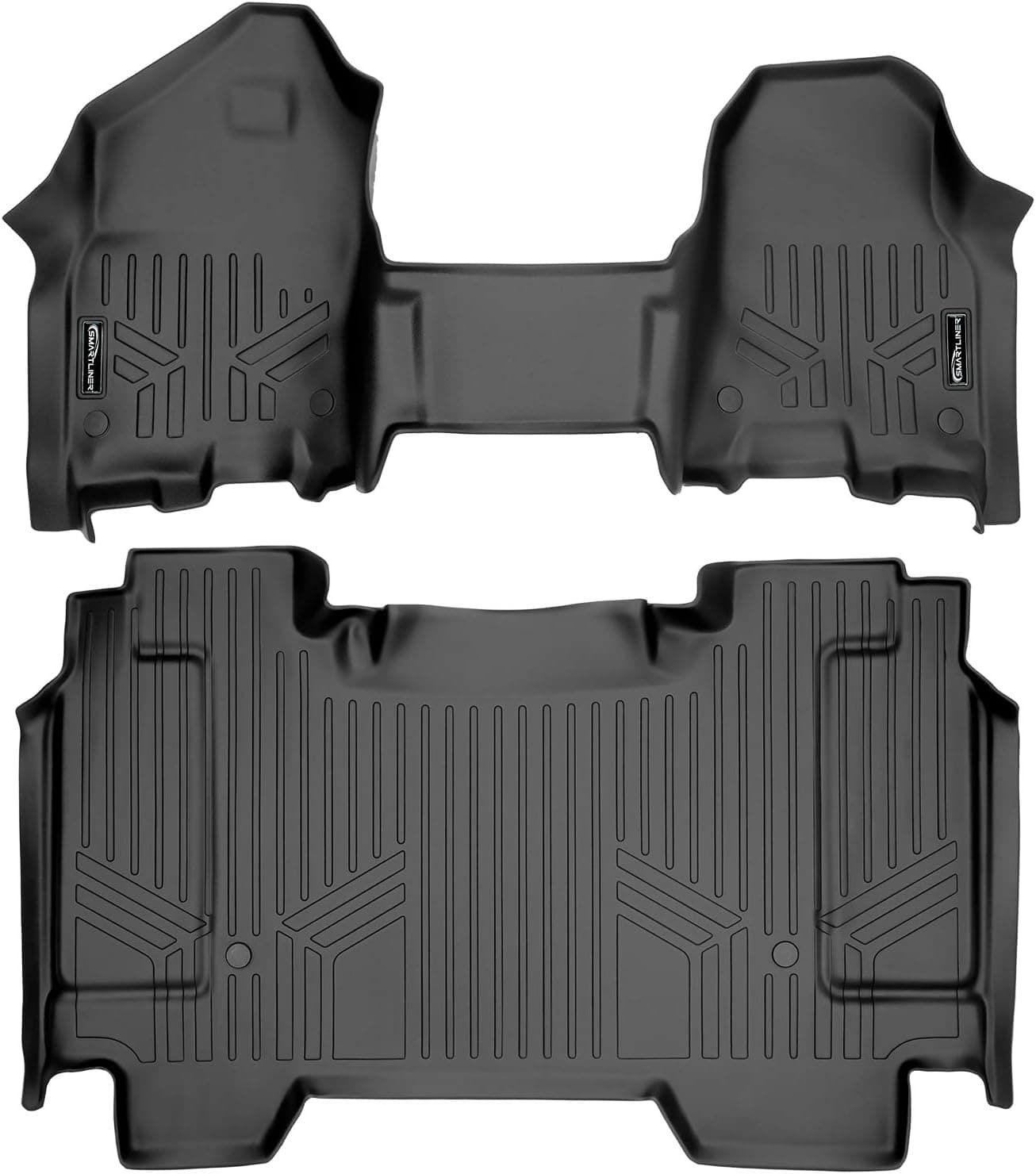 SMARTLINER Floor Mats 2 Row Liner Set for 2019-2021 Ram 1500 Crew Cab with First Row Bench Seat