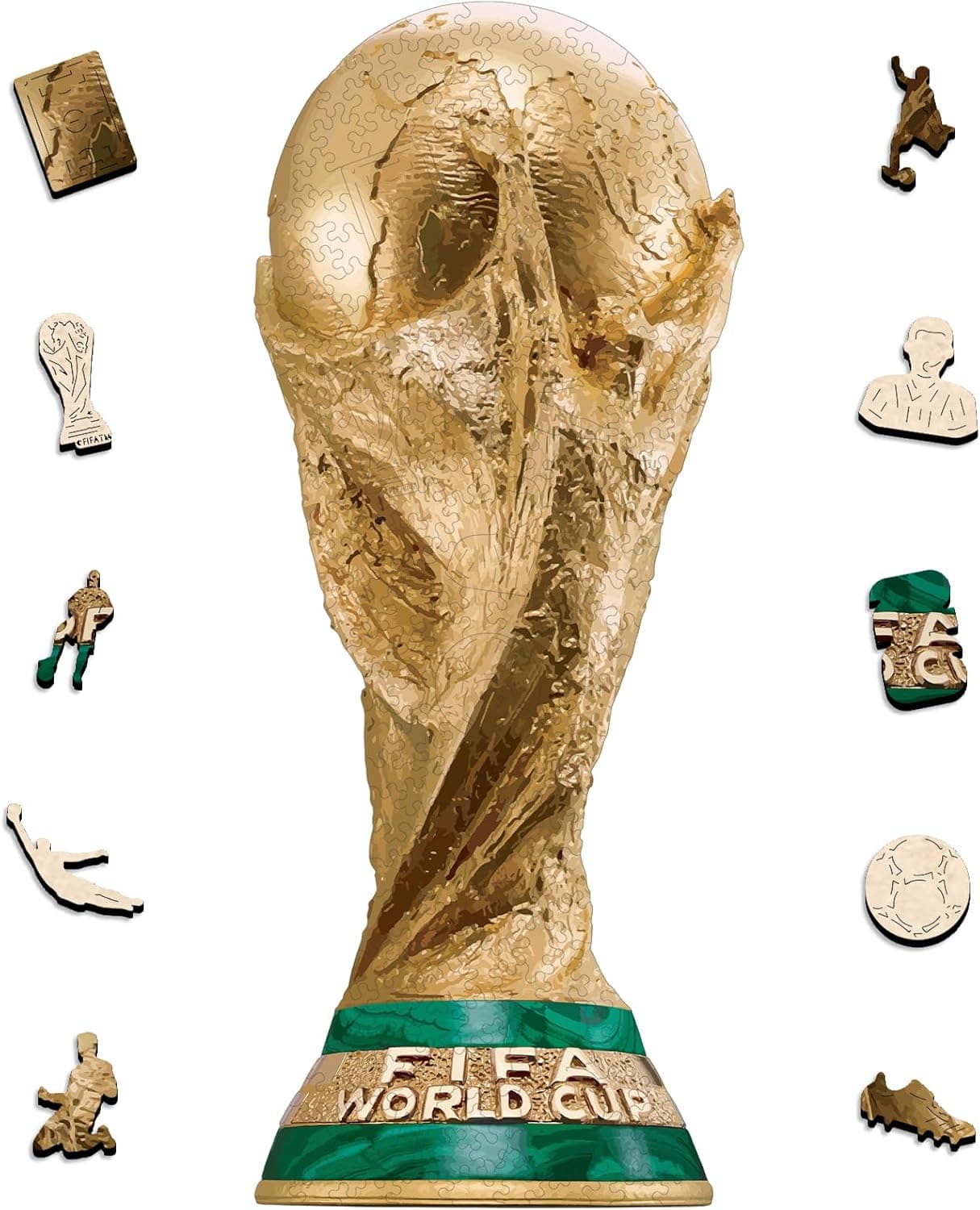 WOODLUX FIFA Trophy Wooden Puzzle - 200 Pieces Irregular Shape, 5MM Thick, Officially Licensed