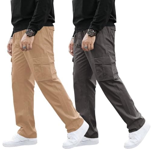 GRECIILOOKS Men's Regular Fit Low Rise Cargos Trousers | Cargo Track Pant | Loose Fit | Regular Trouser | Treck Pent's with Multiple Pockets (Available in Plus Size and Combo Pack of 2)