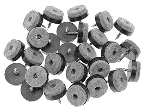 ALIMITOPIA 40pcs Screw-on Furniture Felt Pad Chair Glide Slider Hardwood Floor Protector for Wooden Leg Feet of Chair Table Furniture(Φ28mm or 1.1";Black)