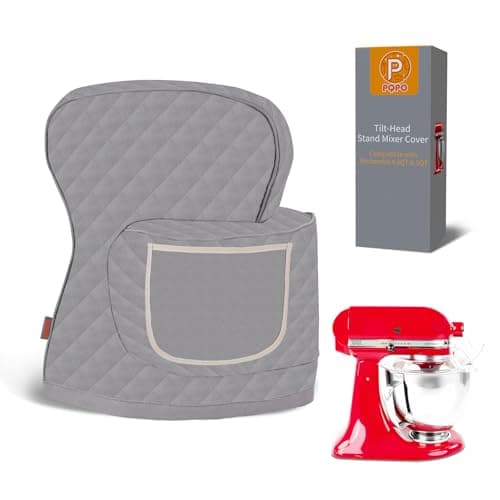 Stand Mixer Cover Compatible with KitchenAid 355 Quart TiltHead Mixer Quilted Waterproof Appliance Dust Protector with Storage PocketGery