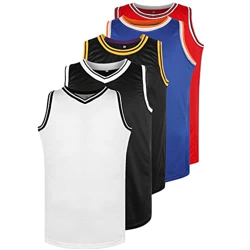 MESOSPERO Blank Basketball Jersey 90S Hip Hop Clothing for Party,Mens Plain Mesh Athletic Practice Sports Shirts S-3XL (Medium,Blank-White)