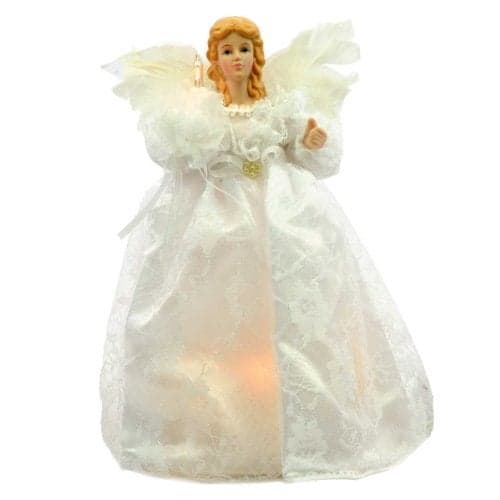 Kurt Adler 10Light 9Inch White Angel Treetop