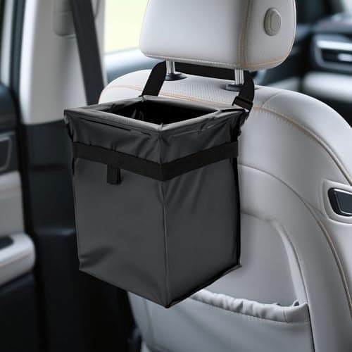 ZKXNBXX Car Trash Bag Leakproof Waterproof Auto Garbage Container Collapsible Portable Hanging Organizer for Car SUV and Truck Seat Backs 3 Gallons 905x689x1063 Inches Black