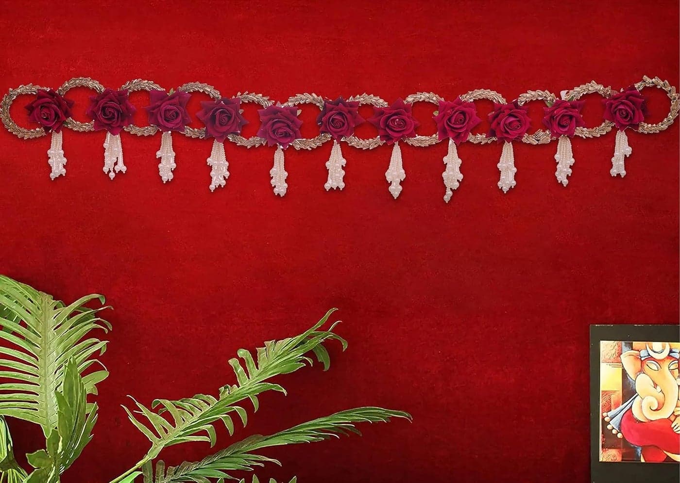 KamlaArt Handmade Flower Designer Door Hanging Bandhanwar Handmade Wall Hanging Toran for Door Home and Diwali DecorBandarwalToran for Door 38 Inch