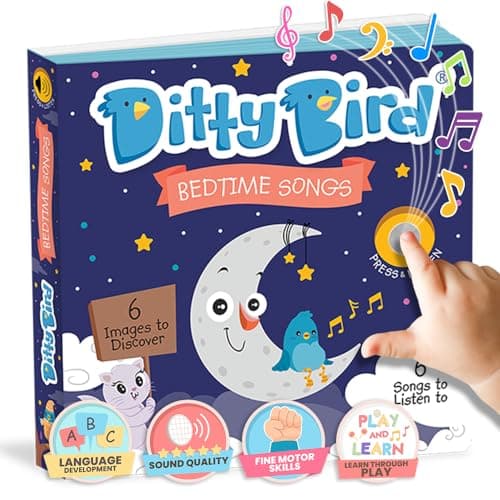 Ditty Bird Musical Books for Toddlers | Interactive Nursery Rhymes Book with Sound | Old Macdonald’s Farm, Twinkle Little Star & More Songs | Fun Baby Book for 1-3 Year Olds (Bedtime Songs)