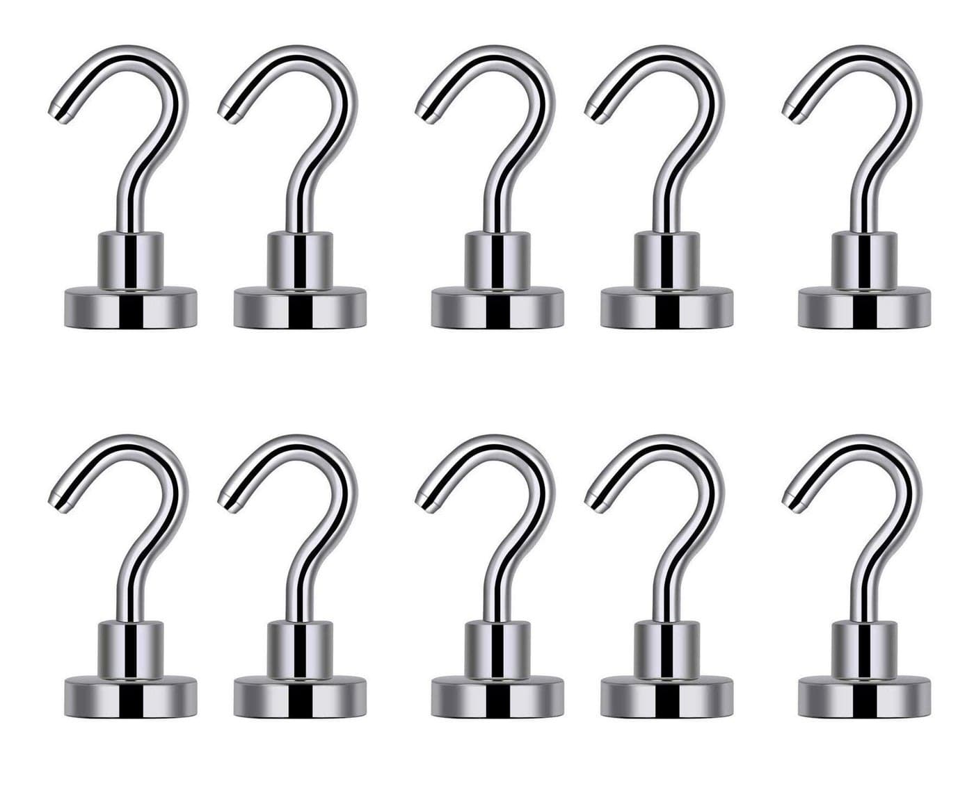Lifekrafts Magnetic Hooks for Multi-Purpose Hanging, Heavy Duty Neodymium Magnet (Grill, Towel, Keys, Masks, Indoor Hanging, Home, Kitchen, Workplace, Office, and Garage etc.) - 3.5cm Pack of 10
