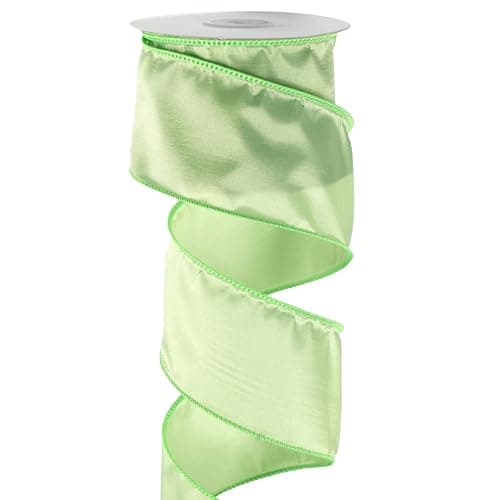 DINDOSAL Lime Green Wired Ribbon 25 x 10 Yard