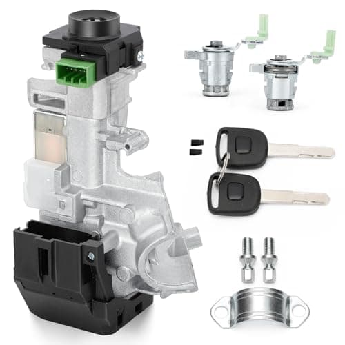 35100-SDA-A71 Ignition Switch Lock Cylinder & Left/Right Door Lock Cylinder with 2 Chip Keys for Honda 08-16 Accord, 06-11 Civic, 07-11 CR-V, 09-11 FIT, 07-11 Odyssey (with Chip ID46 Keys)