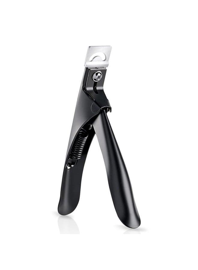 Acrylic Nail Clippers, Professional Stainless Steel Edge Cutter for False Nail Tips Poly Nails Fake Artificial Nails, Salon & Home Use Nail Art Accessories Sharp Blade Clip Manicure Tool, Black
