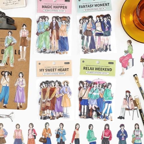 Alideco 120pcs Scrapbook Stickers Character Handbook Scrapbooking Junk Journal Crafts Embelishment Decoration Diary Stickers aiyulixiangshenghuo