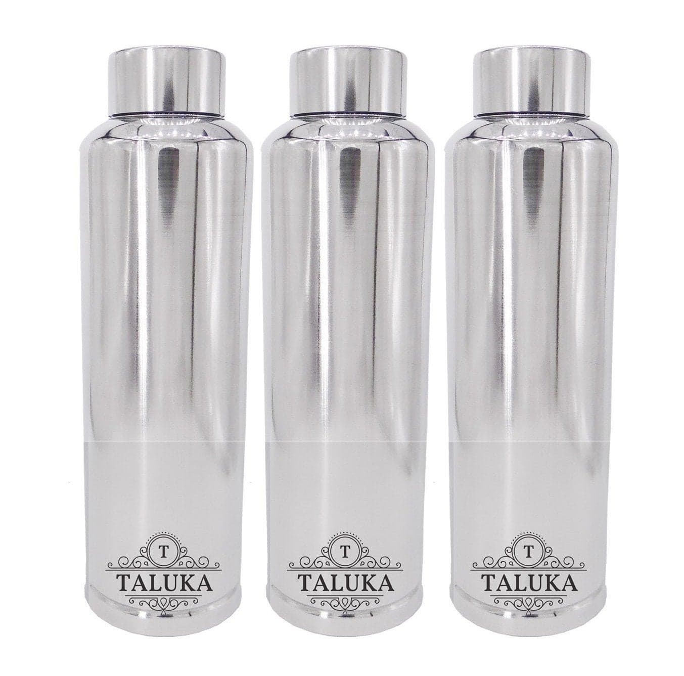 Taluka Stainless Steel Hold Cold Water Bottle 1000 Ml 10 X 28 Silver 3 Piece