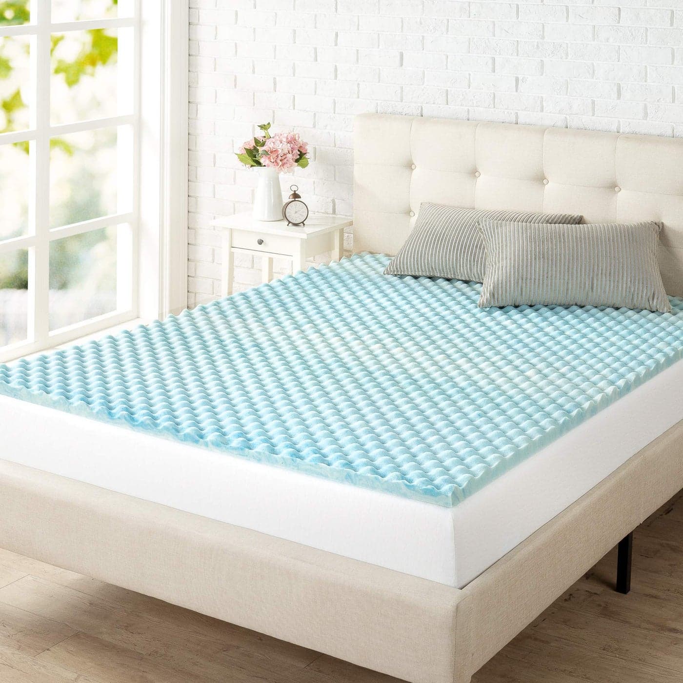 ZINUS 15 Inch Swirl Gel Cooling Memory Foam Mattress Topper Cooling Airflow Design CertiPURUS Certified Twin