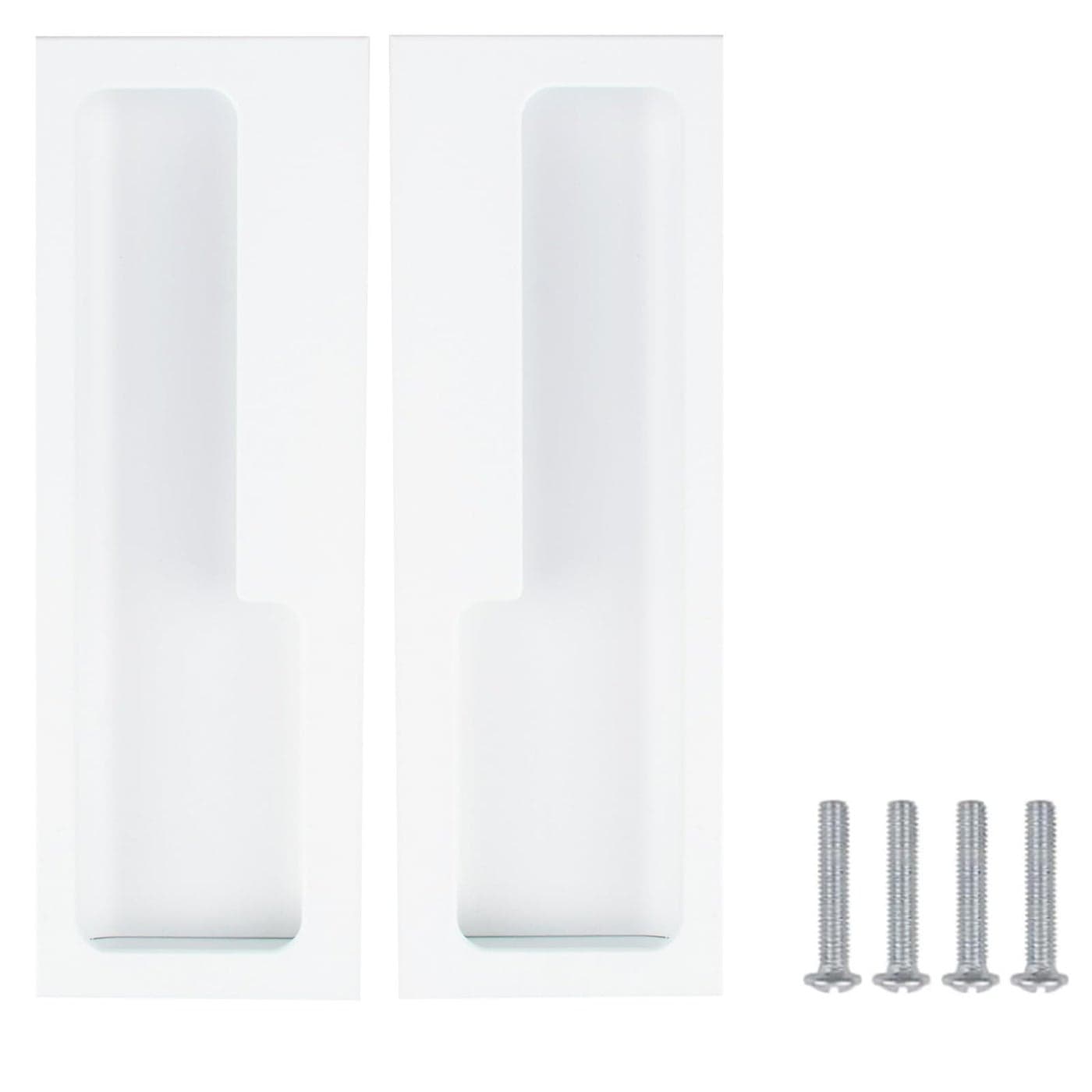 MOROBOR Aluminum Alloy Flush Pull Handles 2pcs Modern Barn Door Handles with 4pcs Stainless Steel Flat Head Screws Hidden Cabinet Handles for Sliding Barn Door Drawer Cupboard Wardrobe Warm White