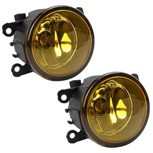 1 Pair Bumper Yellow Lens Fog Light Lamp Assemblies Driving Fog with 55W H11 Halogen Bulbs Compatible with Acura for Ford for Honda for Jaguar for Lincoln for Subaru for Suzuki Replacement