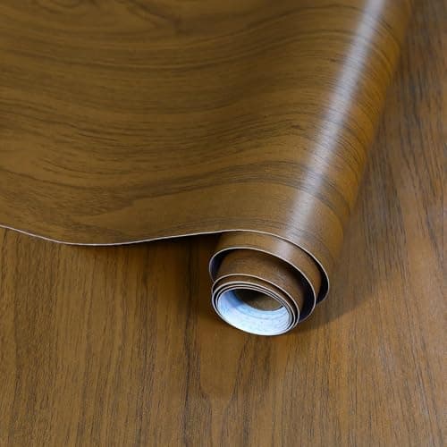 ROSASTELLA Self Adhesive Decorative Peel Stick Waterproof Wooden Wallpaper Wall Decor Removable Wall Paper for Living Room Hall Decoration PVC Vinyl DIY Contact Paper 45x304cm (Light Brown Wood)
