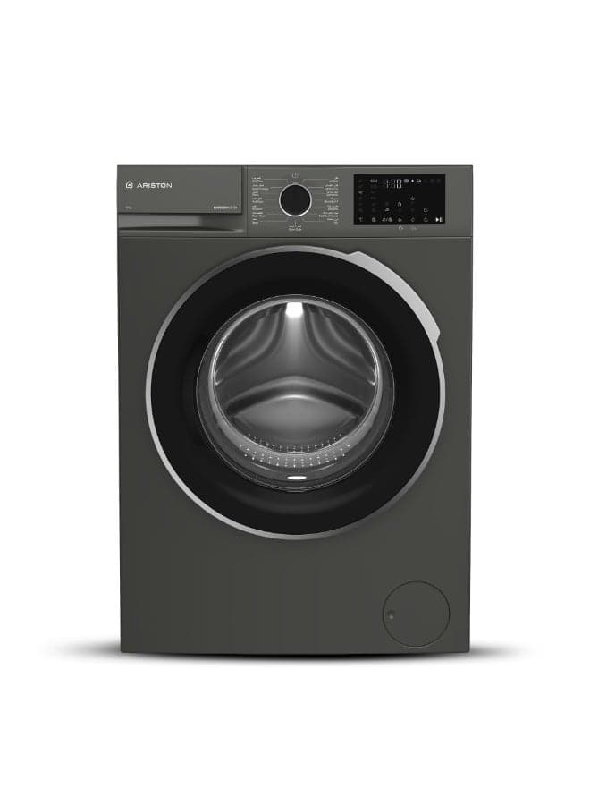 Ariston 8KG Front Load Washing Machine 1200RPM with Steam Therapy, ProSmart Inverter Motor, Add Garment, Mini 14 Quick Wash, Made in Turkey, Gray– ARWF08122SMME 8 kg ARWF08122SMME Grey