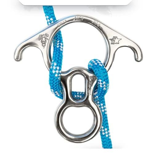 ProClimb Figure 8 Descender | Stainless Steel | Rappelling and Rescue | 50 kN | Bent Ear Design