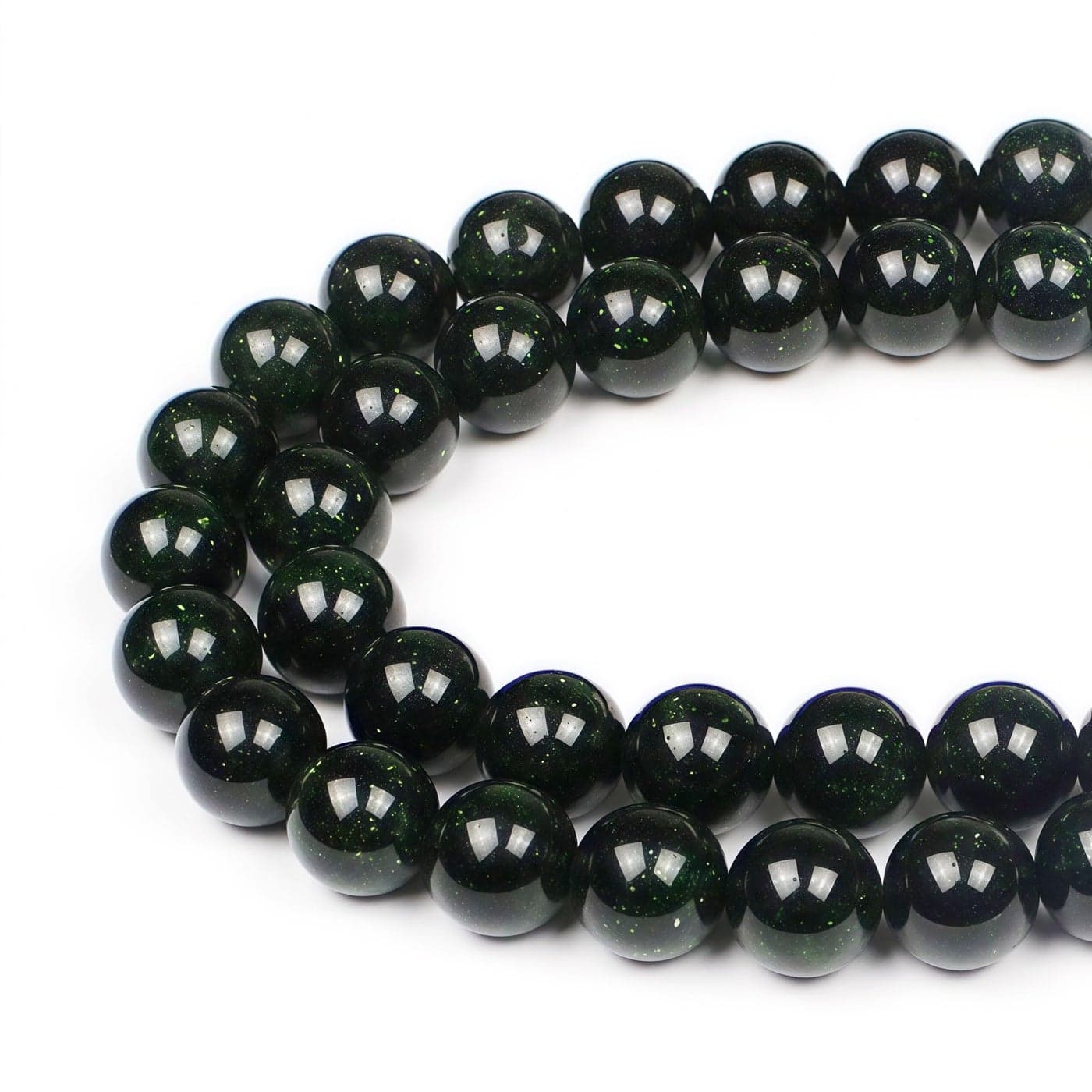 MJDCB Best Sellers Green Sand Stone Round Stone Beads for Jewelry Making DIY Bracelet Necklace 10mm