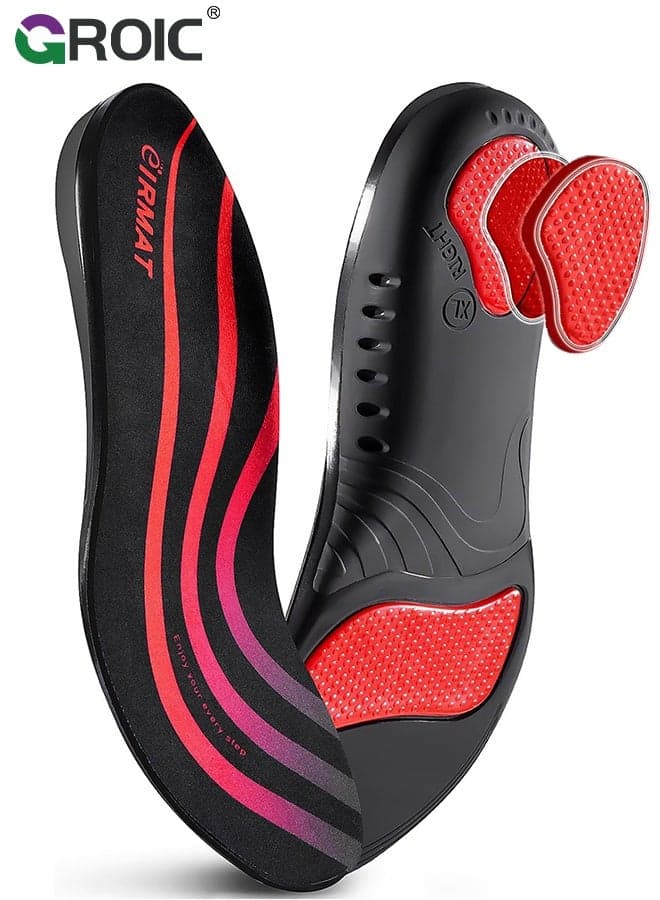 High Arch Support Insoles - Flat Feet Correction Inserts, Breathable Shock-Absorbing Orthotic Insoles for Shoes & Sports - Size M(41-43)