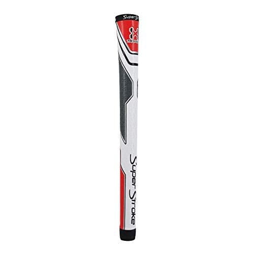 SuperStroke Traxion Tour Golf Club Grip, Standard, Advanced Surface Texture Improves Feedback and Tackiness and Even Hand Pressure, White/Red/Gray